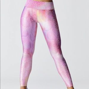 Terez pink python leggings- S